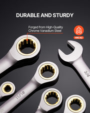 Combination Wrench Set 24 PCS SAE 1/4" - 7/8" Metric 8-19mm Organizer Rack V952-ZXBSTZGDK24PU44S3V0