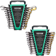 Combination Wrench Set 24 PCS SAE 1/4" - 7/8" Metric 8-19mm Organizer Rack V952-ZXBSTZGDK24PU44S3V0