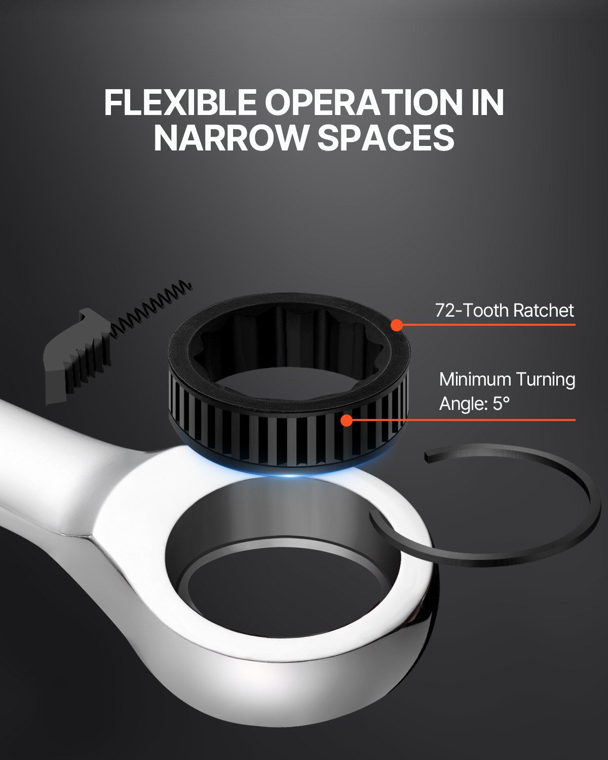 Combination Wrench Set 8-Piece Metric 8 mm to 19 mm with Organizer Rack V952-ZXBSTZGDK8PCTOFDPV0