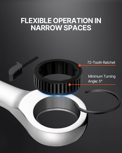 Combination Wrench Set 8-Piece Metric 8 mm to 19 mm with Organizer Rack V952-ZXBSTZGDK8PCTOFDPV0