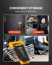 Combination Wrench Set 8-Piece Metric 8 mm to 19 mm with Organizer Rack V952-ZXBSTZGDK8PCTOFDPV0
