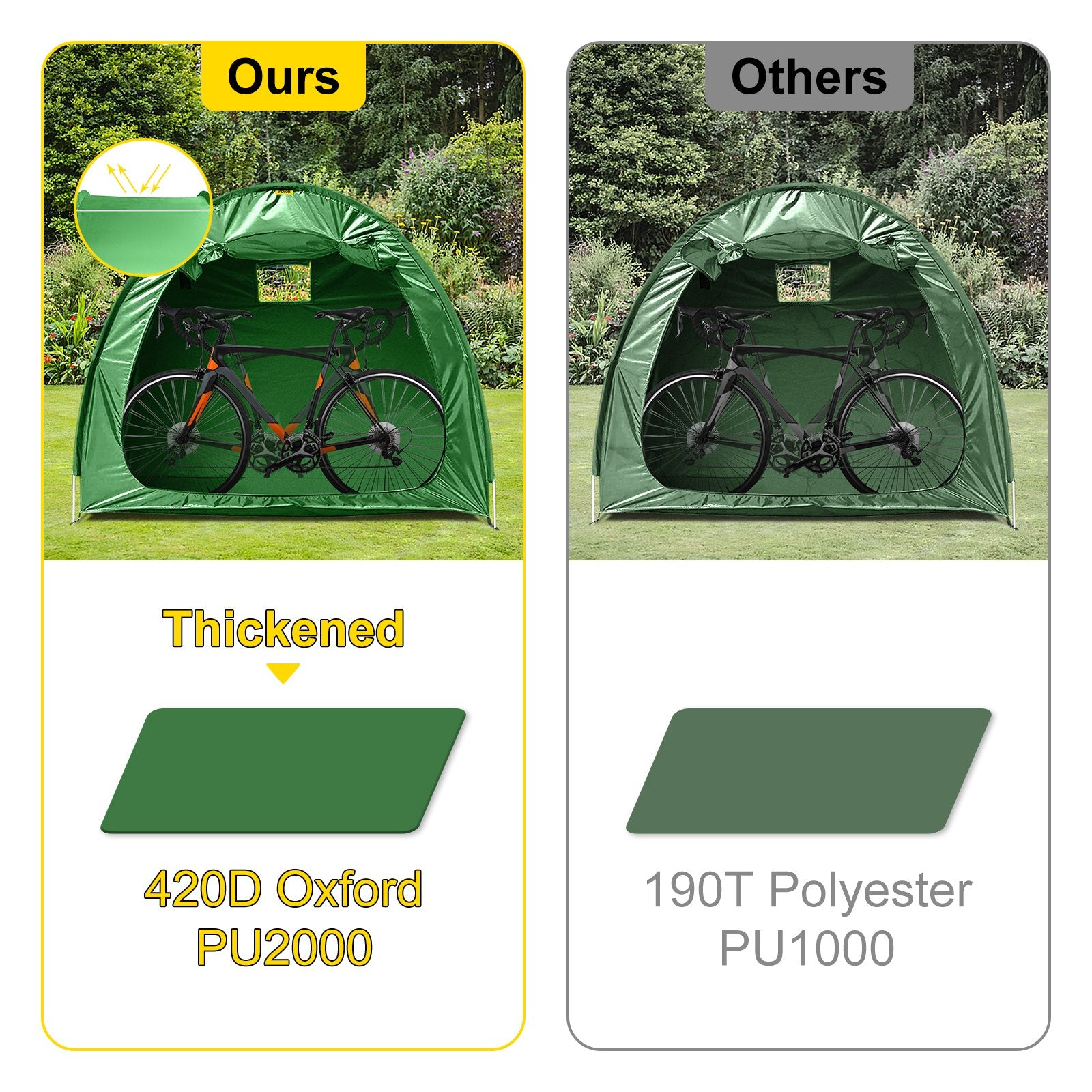 Bike Cover Storage Tent, 420D Oxford Fabric Portable for 4 Bikes, Outdoor Waterproof Anti-Dust Bicycle V952-ZXCCFPLSJDKBDWIWXV0