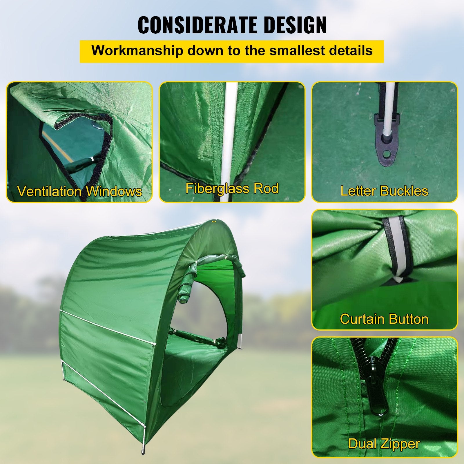 Bike Cover Storage Tent, 420D Oxford Fabric Portable for 4 Bikes, Outdoor Waterproof Anti-Dust Bicycle V952-ZXCCFPLSJDKBDWIWXV0