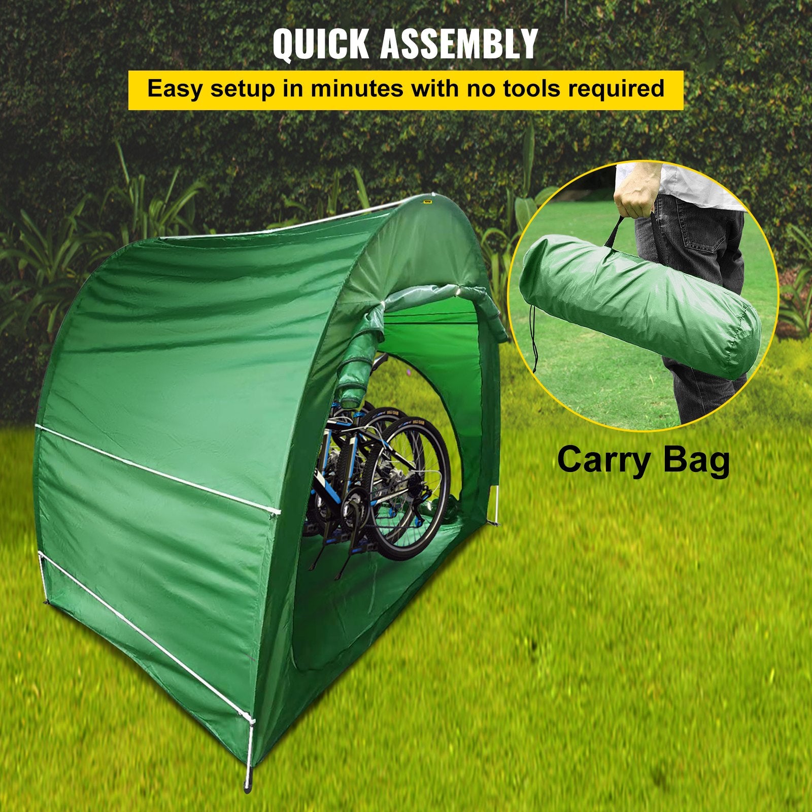 Bike Cover Storage Tent, 420D Oxford Fabric Portable for 4 Bikes, Outdoor Waterproof Anti-Dust Bicycle V952-ZXCCFPLSJDKBDWIWXV0