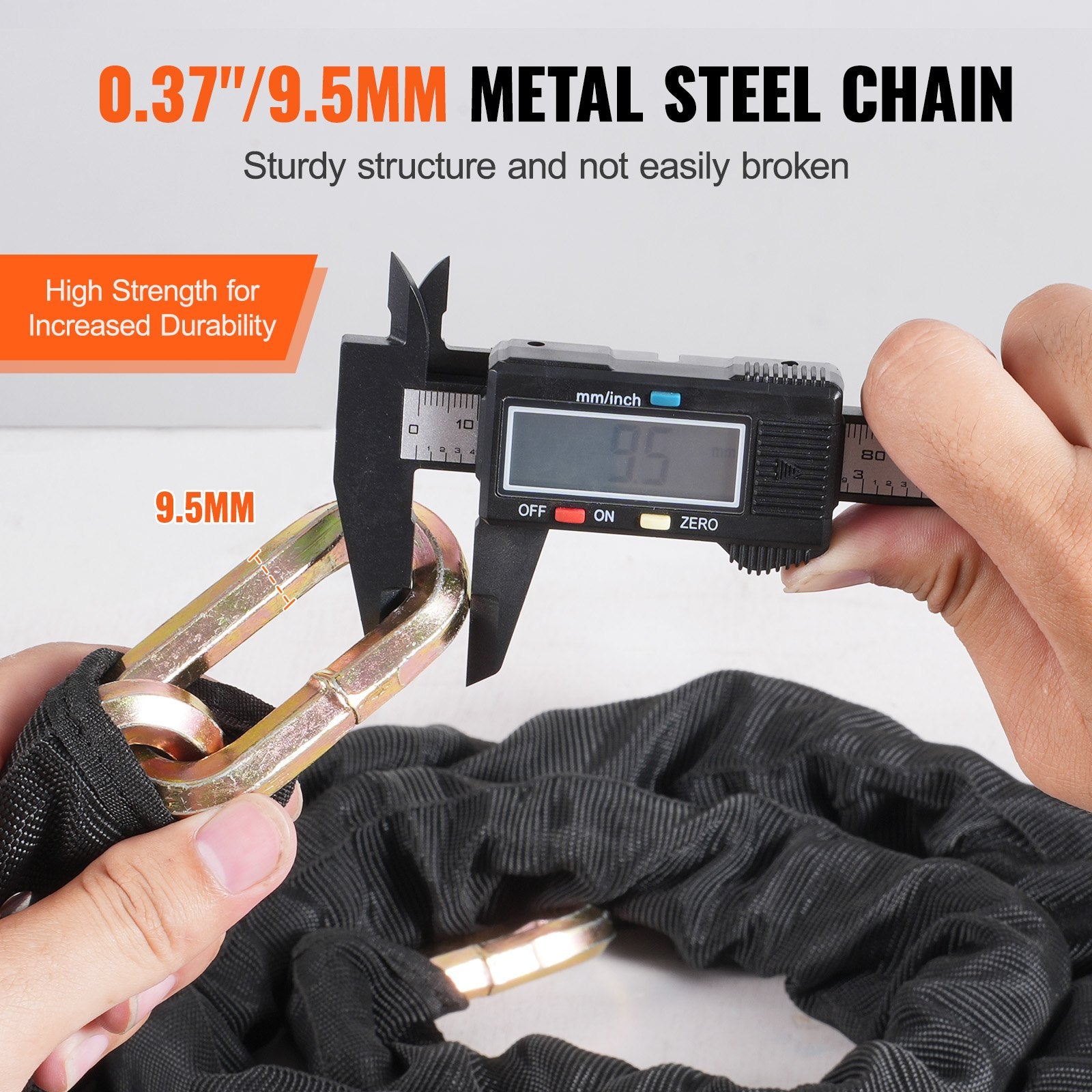 Bike Chain Lock, 5.91 Ft Security Bicycle Chain Lock, Heavy Duty Metal Steel Anti-Theft High Security Bike V952-ZXCLSAQLT95MUDFM0V0