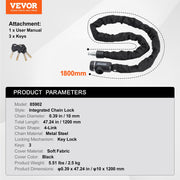 Bike Chain Lock, 3.94 Ft Combination Bicycle Chain Lock with 3 Keys, Heavy Duty Anti-Theft High Security Bike V952-ZXCLSYTSLS10CRJ8WV0