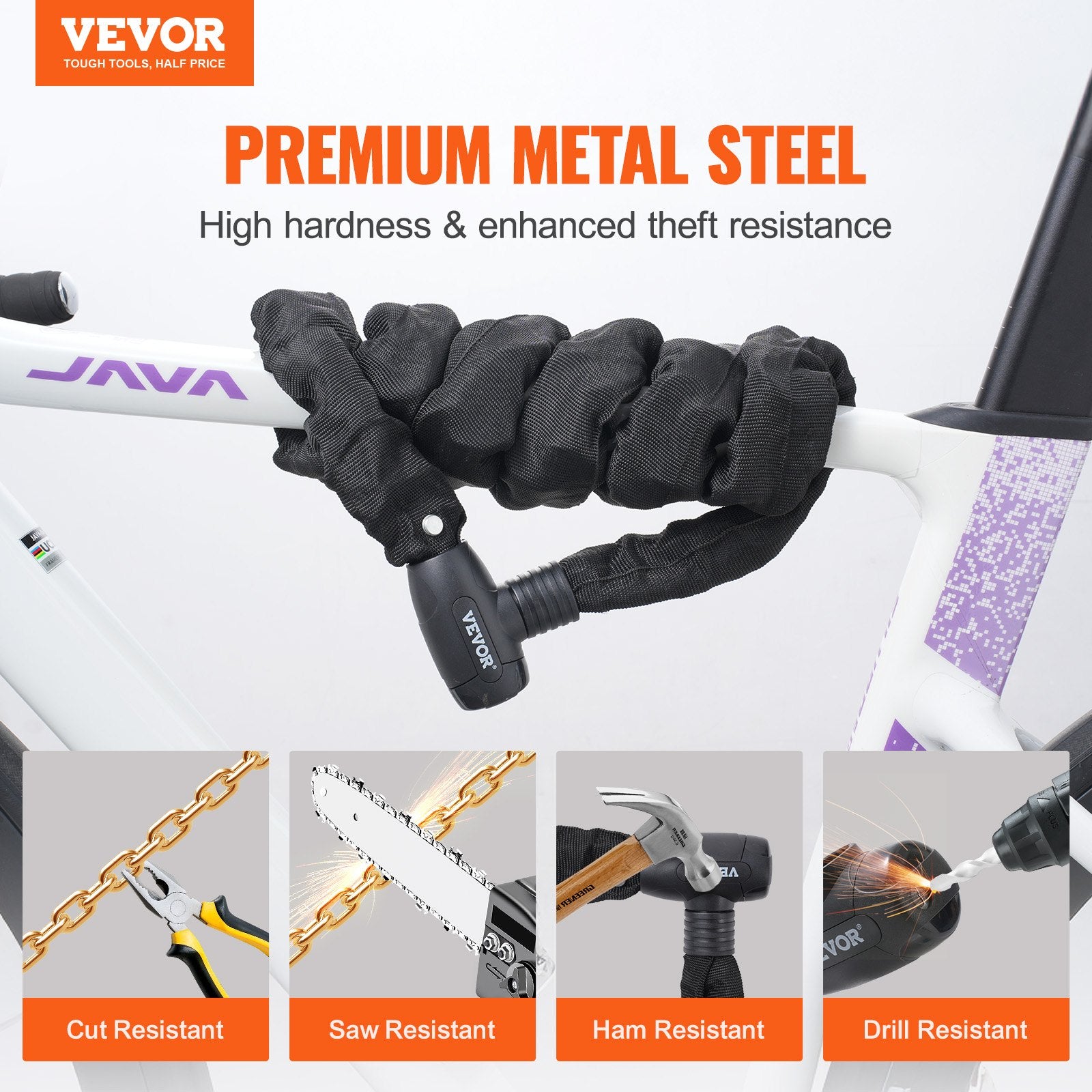 Bike Chain Lock, 3.94 Ft Combination Bicycle Chain Lock with 4 Keys, Heavy Duty Anti-Theft High Security Bike V952-ZXCLSYTSLS8MB6UPYV0