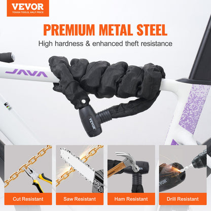 Bike Chain Lock, 3.94 Ft Combination Bicycle Chain Lock with 4 Keys, Heavy Duty Anti-Theft High Security Bike V952-ZXCLSYTSLS8MB6UPYV0