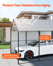 Heavy Duty Metal Carport, 10' x 15' Outdoor Carport with Galvanized Steel Frame & Roof, Car Tent Garage Shade V952-ZXCP10X15FT0DUG2BV0