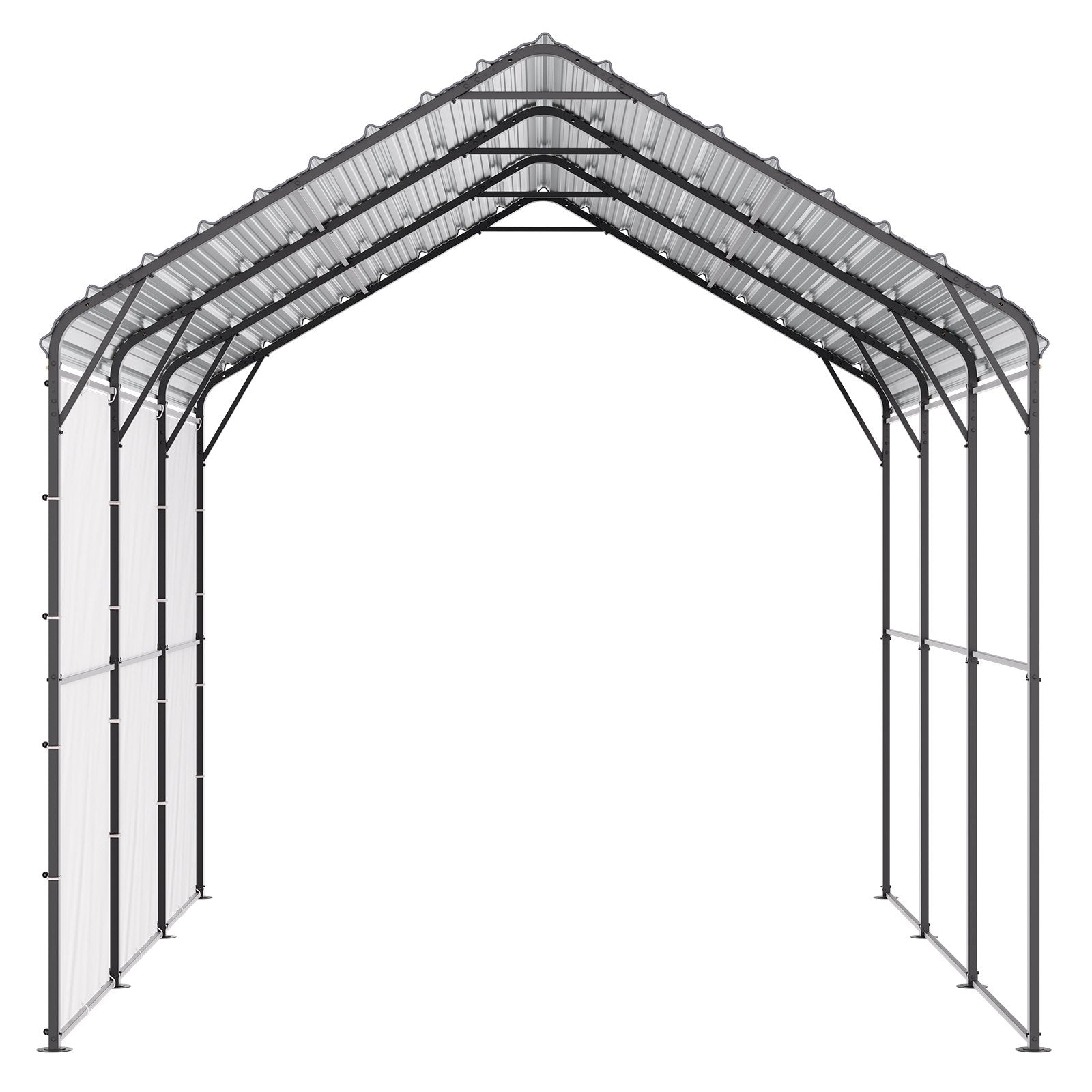 Heavy Duty Metal Carport, 10' x 15' Outdoor Carport with Galvanized Steel Frame & Roof, Car Tent Garage Shade V952-ZXCP10X15FT0DUG2BV0