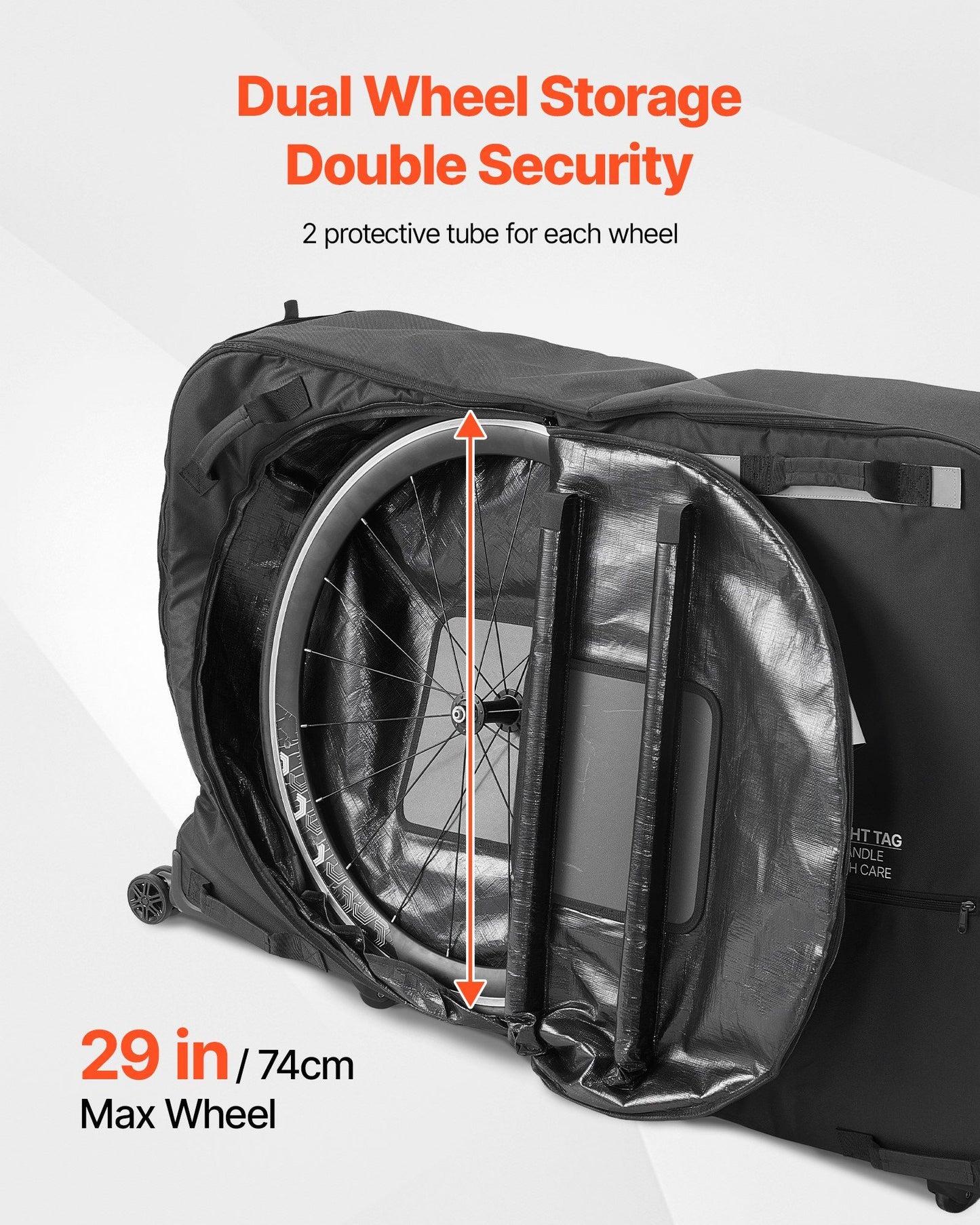 Bike Travel Bag, Transport Universal Bicycle Storage Case Bag with TSA Lock, Support Plates, Protection and V952-ZXCRBXLXTYZJ0PFA0001V0