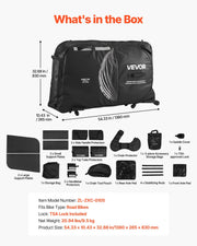 Bike Travel Bag, Transport Universal Bicycle Storage Case Bag with TSA Lock, Support Plates, Protection and V952-ZXCRBXLXTYZJ0PFA0001V0
