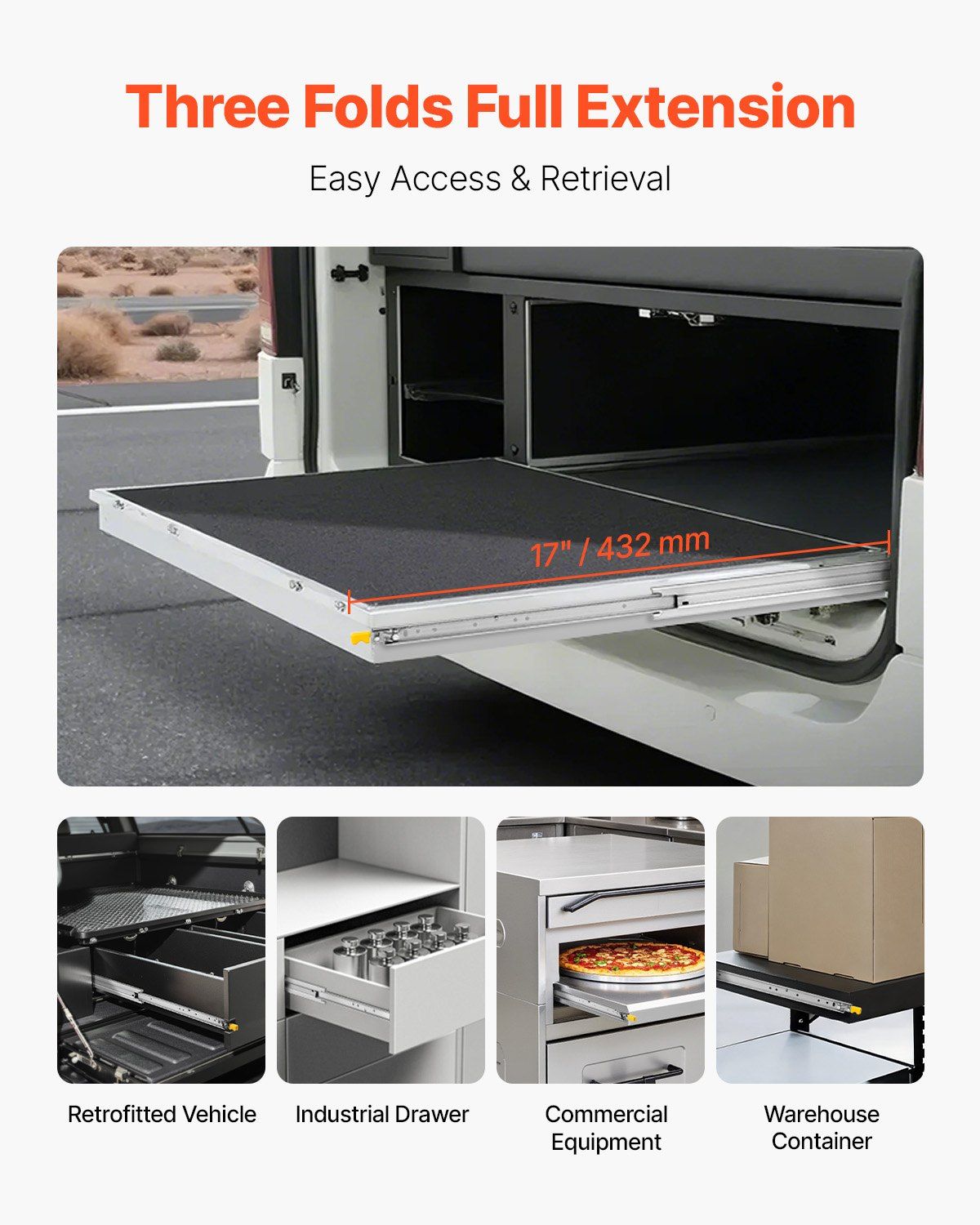1 Pair Full Extension Drawer Slides 16 18 20 24 30 35 38 59 32 36 40 48 60 in, 250 lbs Load Capacity Locking V952-ZXCTHG250B16W4FVGV0