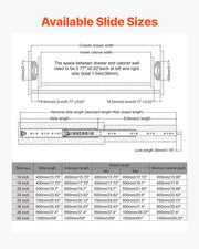 1 Pair 16-60 in Soft-Close Drawer Slides Ball Bearing Full Extension V952-ZXCTHG250B183YB03V0