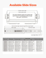 1 Pair 16-60 in Soft-Close Drawer Slides Ball Bearing Full Extension V952-ZXCTHG250B200UZ3XV0