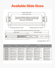 1 Pair 16-60 in Soft-Close Drawer Slides Ball Bearing Full Extension V952-ZXCTHG250B38S8KZPV0