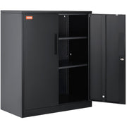 Metal Storage Cabinet w/ 3 Keys 2 Adjustable Shelves & Magnetic Door Black V952-ZXCWJCQHY3180B55IV0