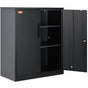 Metal Storage Cabinet w/ 3 Keys 2 Adjustable Shelves & Magnetic Door Black V952-ZXCWJCQHY3180B55IV0
