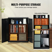 Metal Storage Cabinet w/ 3 Keys 2 Adjustable Shelves & Magnetic Door Black V952-ZXCWJCQHY3180B55IV0