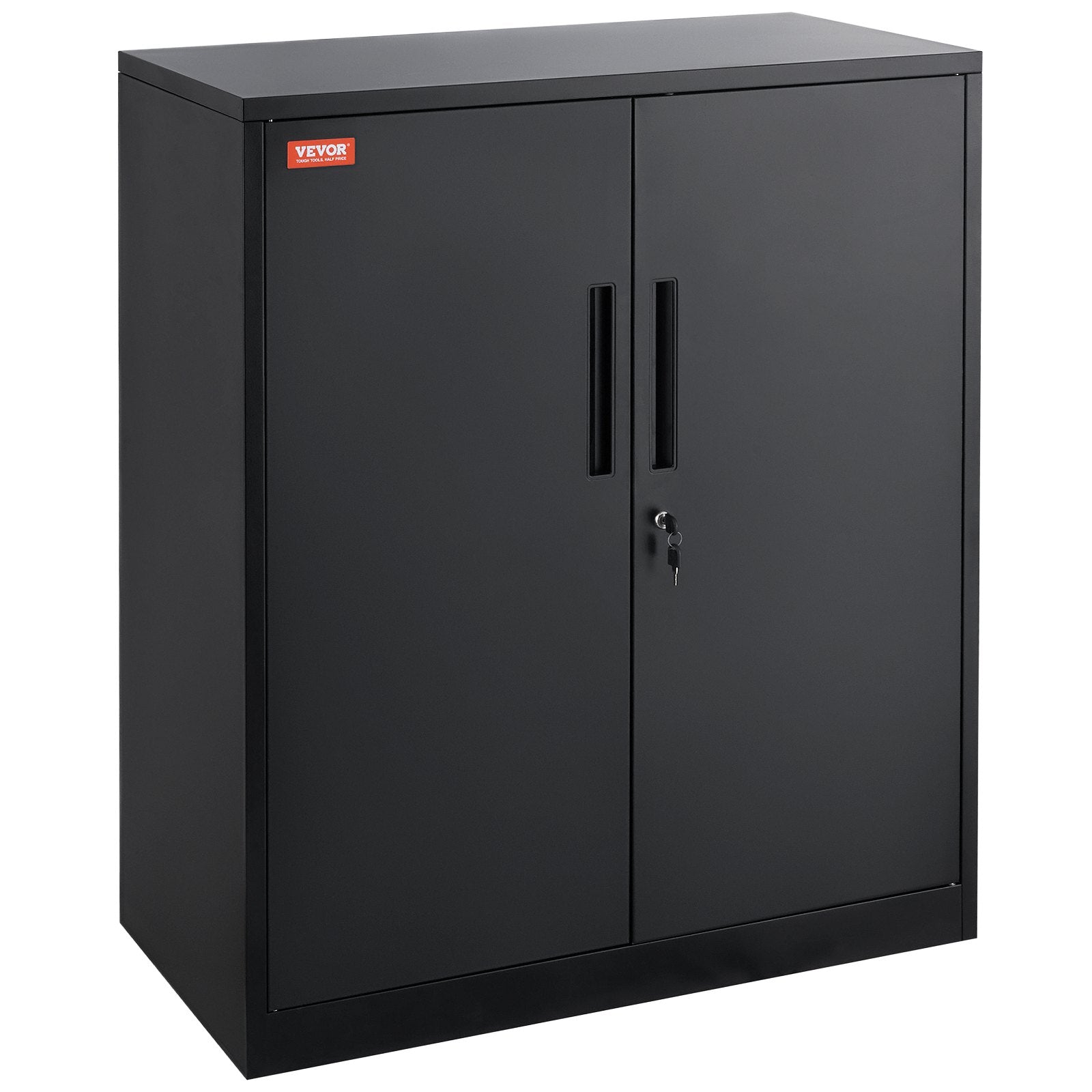 Metal Storage Cabinet w/ 3 Keys 2 Adjustable Shelves & Magnetic Door Black V952-ZXCWJCQHY3180B55IV0