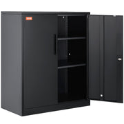 Metal Storage Cabinet w/ 3 Keys 2 Adjustable Shelves & Magnetic Door Black V952-ZXCWJCQHY3180B55IV0