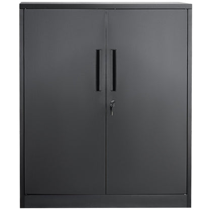 Metal Storage Cabinet w/ 3 Keys 2 Adjustable Shelves & Magnetic Door Black V952-ZXCWJCQHY3180B55IV0
