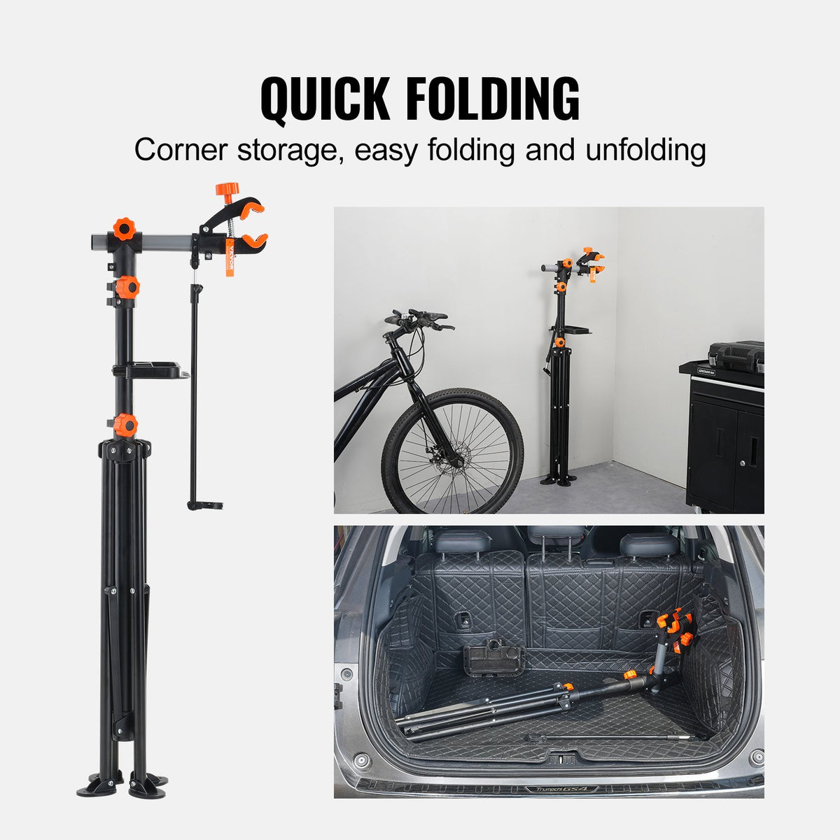 Bike Repair Stand, 80 lbs Heavy-duty Steel Bicycle Repair Stand, Adjustable Height Bike Maintenance Workstand V952-ZXCWXZJGZLDSC784IV0