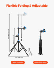 Bike Repair Stand, 29.9 kg Heavy-duty Bicycle Work Stand with 835-1440 mm Adjustable Height & Magnetic Tool V952-ZXCWXZJGZLDSWCEYJ001V0