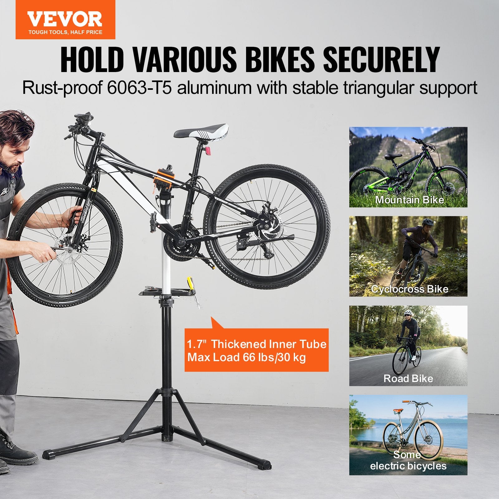 Bike Repair Stand, 66 lbs Heavy-duty Aluminum Bicycle Repair Stand, Adjustable Height Bike Maintenance V952-ZXCWXZJLZLDSEXSGUV0