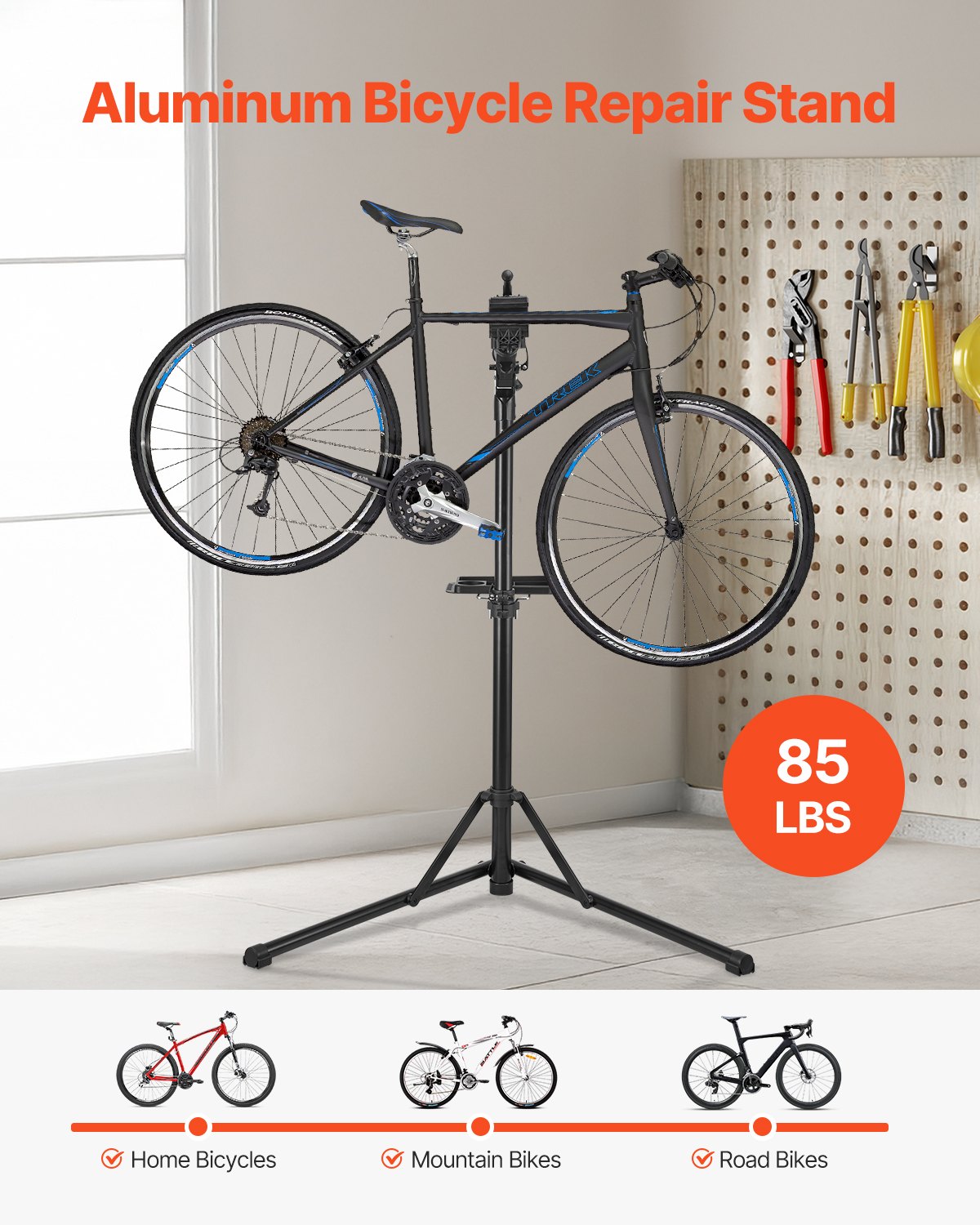 Bike Repair Stand, 38.56 kg Heavy-duty Bicycle Work Stand with 1035-1630 mm Adjustable Height & Magnetic Tool V952-ZXCWXZJLZLDSVUJRO001V0