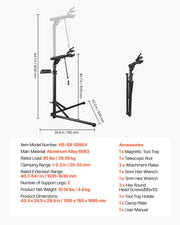 Bike Repair Stand, 38.56 kg Heavy-duty Bicycle Work Stand with 1035-1630 mm Adjustable Height & Magnetic Tool V952-ZXCWXZJLZLDSVUJRO001V0