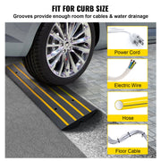 Curb Ramp, 6.5 cm Rise Rubber Driveway Ramps, Heavy Duty 15 tons Weight Capacity Threshold Ramp, Curbside V952-ZXDBLYPDGB148U6S1V0