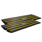 Curb Ramp, 2 Pack, 6.5 cm Rise, Rubber Driveway Ramps, Heavy Duty 15 tons Weight Capacity Threshold Ramp, V952-ZXDBLYPDGB2483DSGV0
