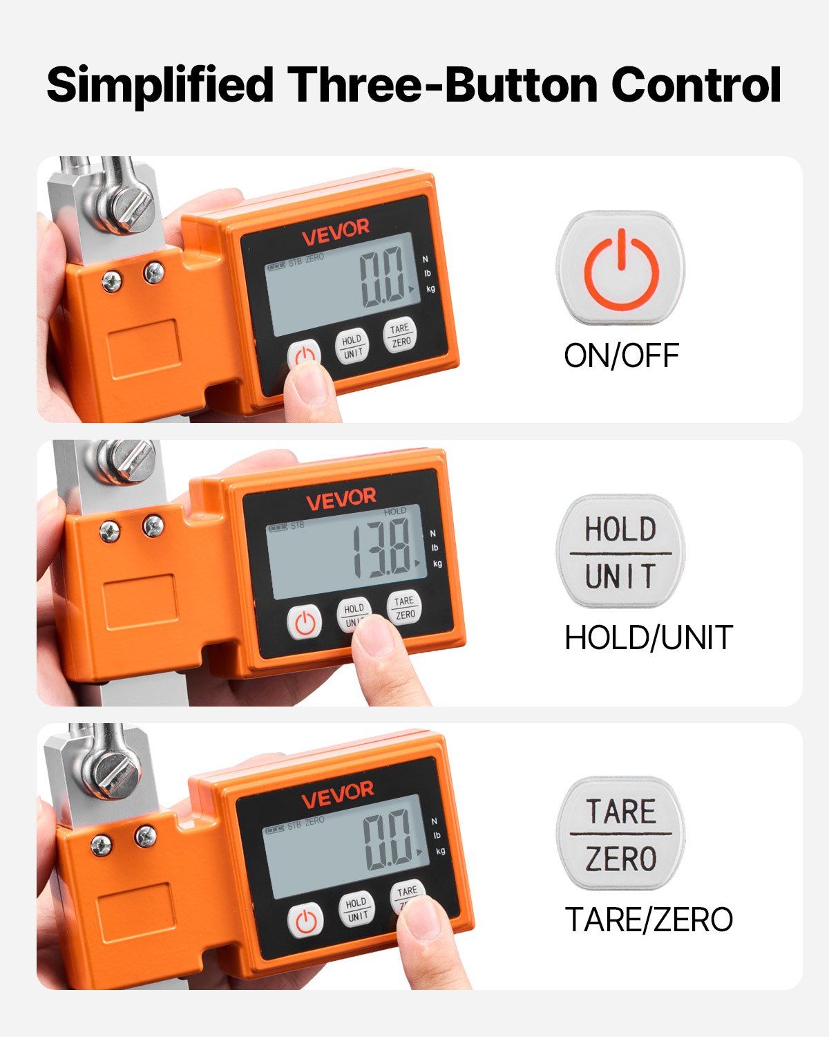 Digital Crane Scale, 1100 lbs/500 kg Max Capacity, Heavy Duty Industrial Hanging Scale with Cast Aluminum V952-ZXDCDZK100GY2HJJS001V9