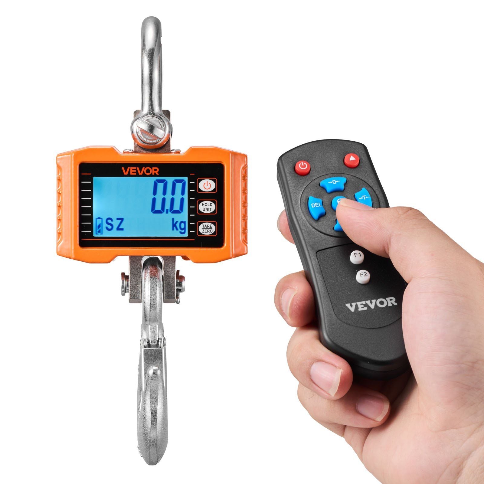 Digital Crane Scale, 4400 lbs/2000 kg Max Capacity, Heavy Duty Industrial Hanging Scale with Cast Aluminum V952-ZXDCDZK500GY8VDH7001V9