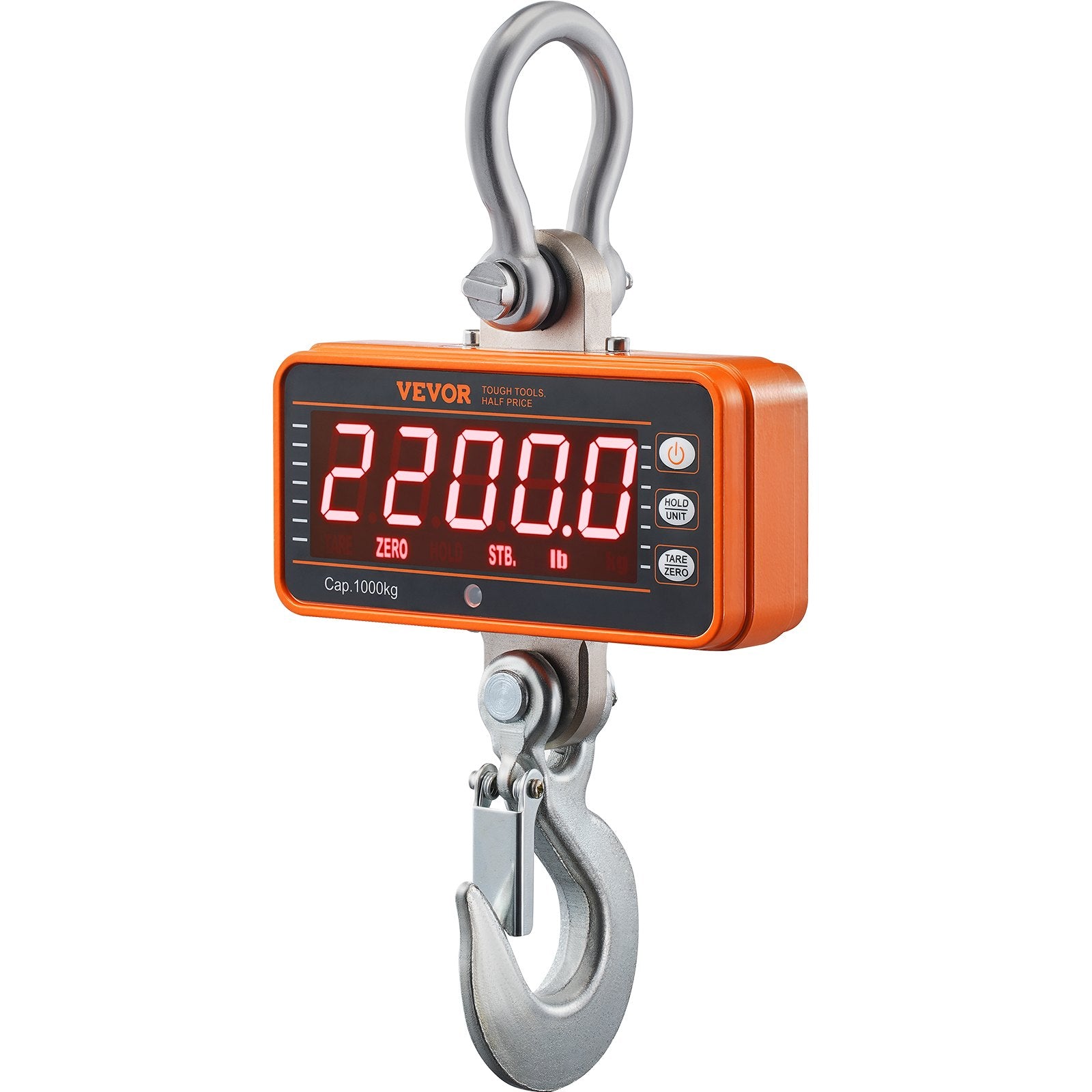 Digital Crane Scale, 2200 lbs/1000 kg, Industrial Heavy Duty Hanging Scale with Remote Control, Cast Aluminum V952-ZXDCZX200GYZ5IWZ1V9