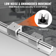 Linear Guide Rail Set, SBR16 2000mm, 2 PCS 78.7 in/2000 mm SBR16 Guide Rails and 4 PCS SBR16UU Slide Blocks, V952-ZXDGSBR16MM2011OMV0