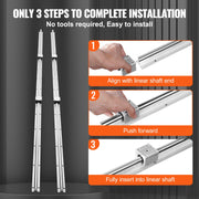 Linear Guide Rail Set, SBR16 2000mm, 2 PCS 78.7 in/2000 mm SBR16 Guide Rails and 4 PCS SBR16UU Slide Blocks, V952-ZXDGSBR16MM2011OMV0