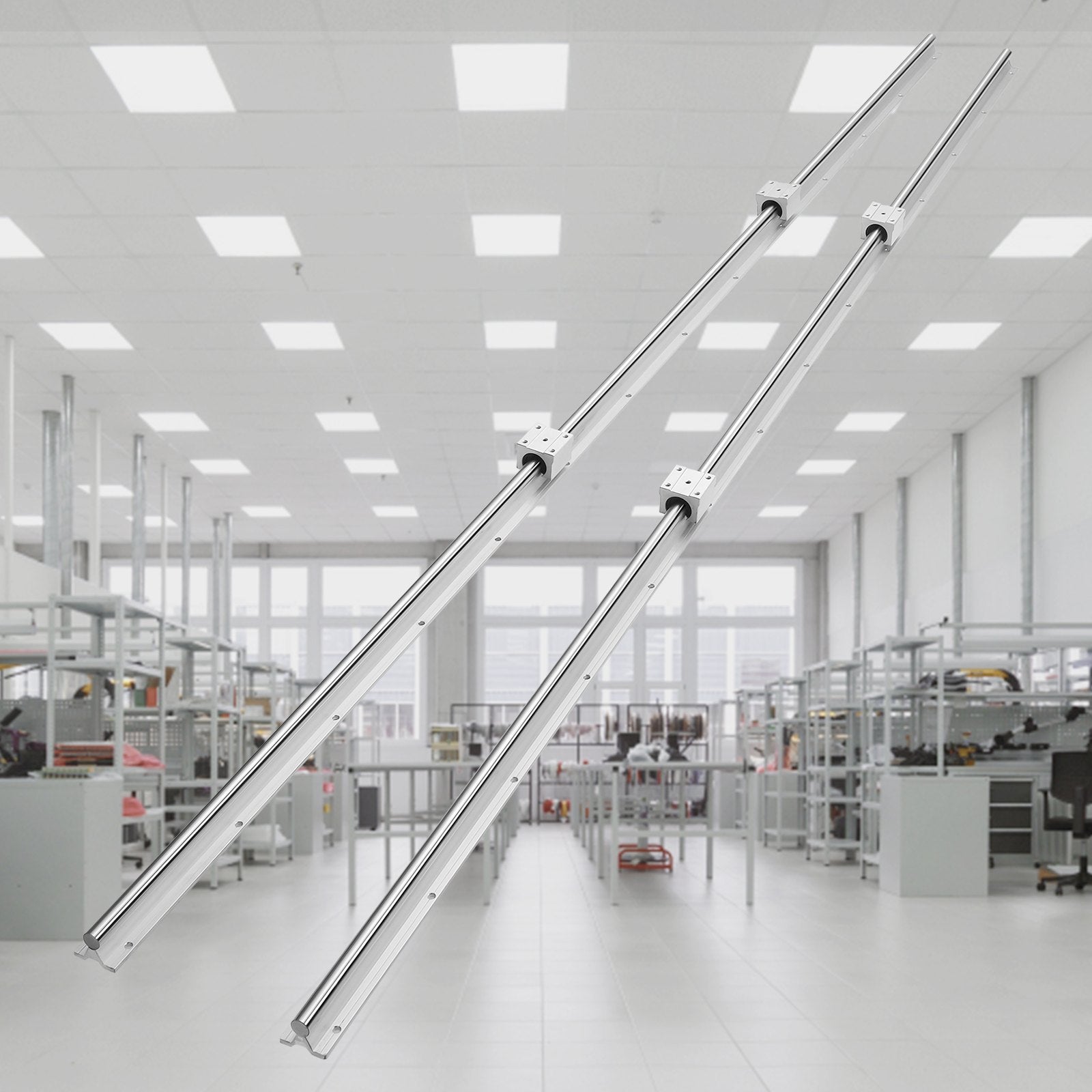 Linear Guide Rail Set, SBR16 2000mm, 2 PCS 78.7 in/2000 mm SBR16 Guide Rails and 4 PCS SBR16UU Slide Blocks, V952-ZXDGSBR16MM2011OMV0