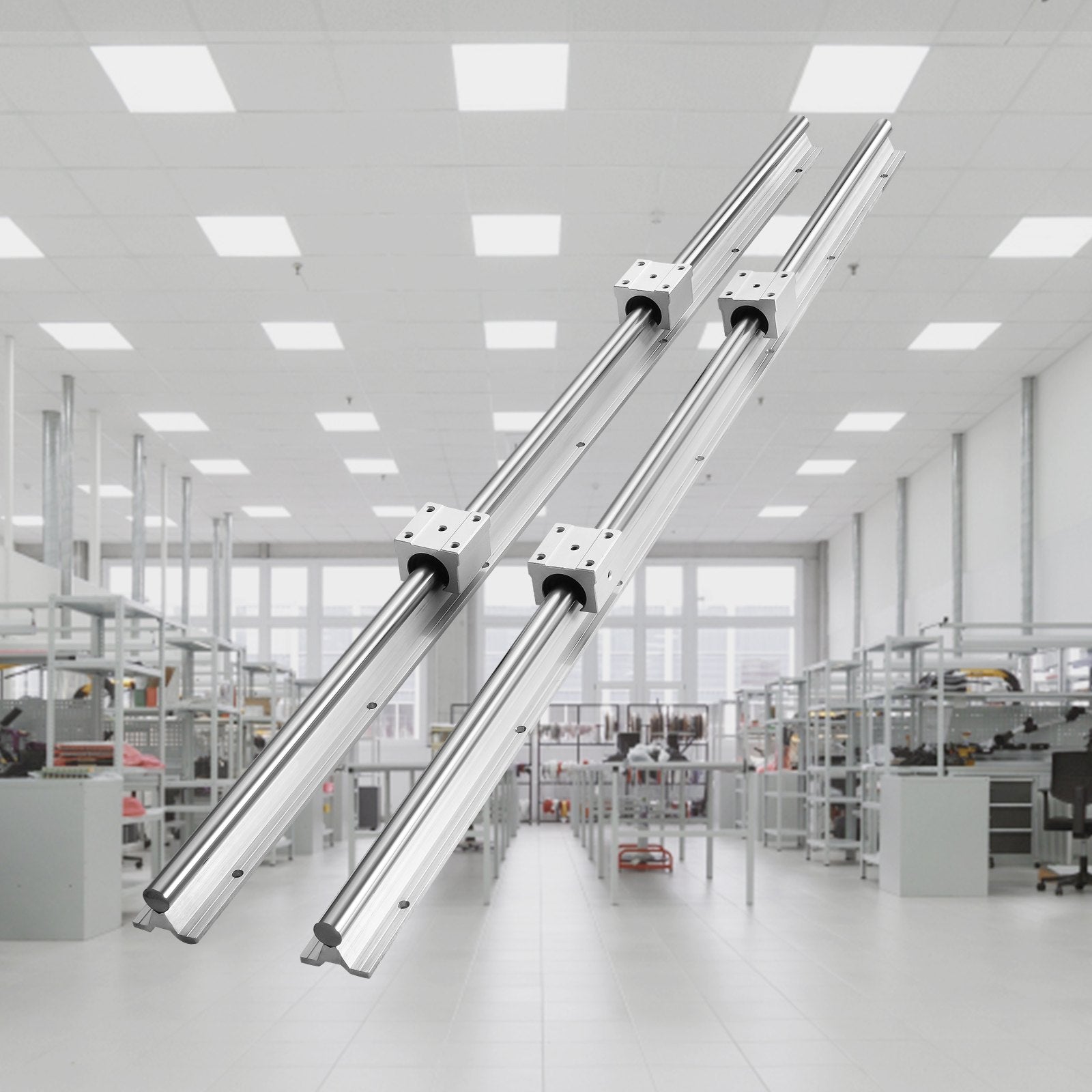 Linear Guide Rail Set, SBR20 1000mm, 2 PCS 39.4 in/1000 mm SBR20 Guide Rails and 4 PCS SBR20UU Slide Blocks, V952-ZXDGSBR20MM10PL6FV0