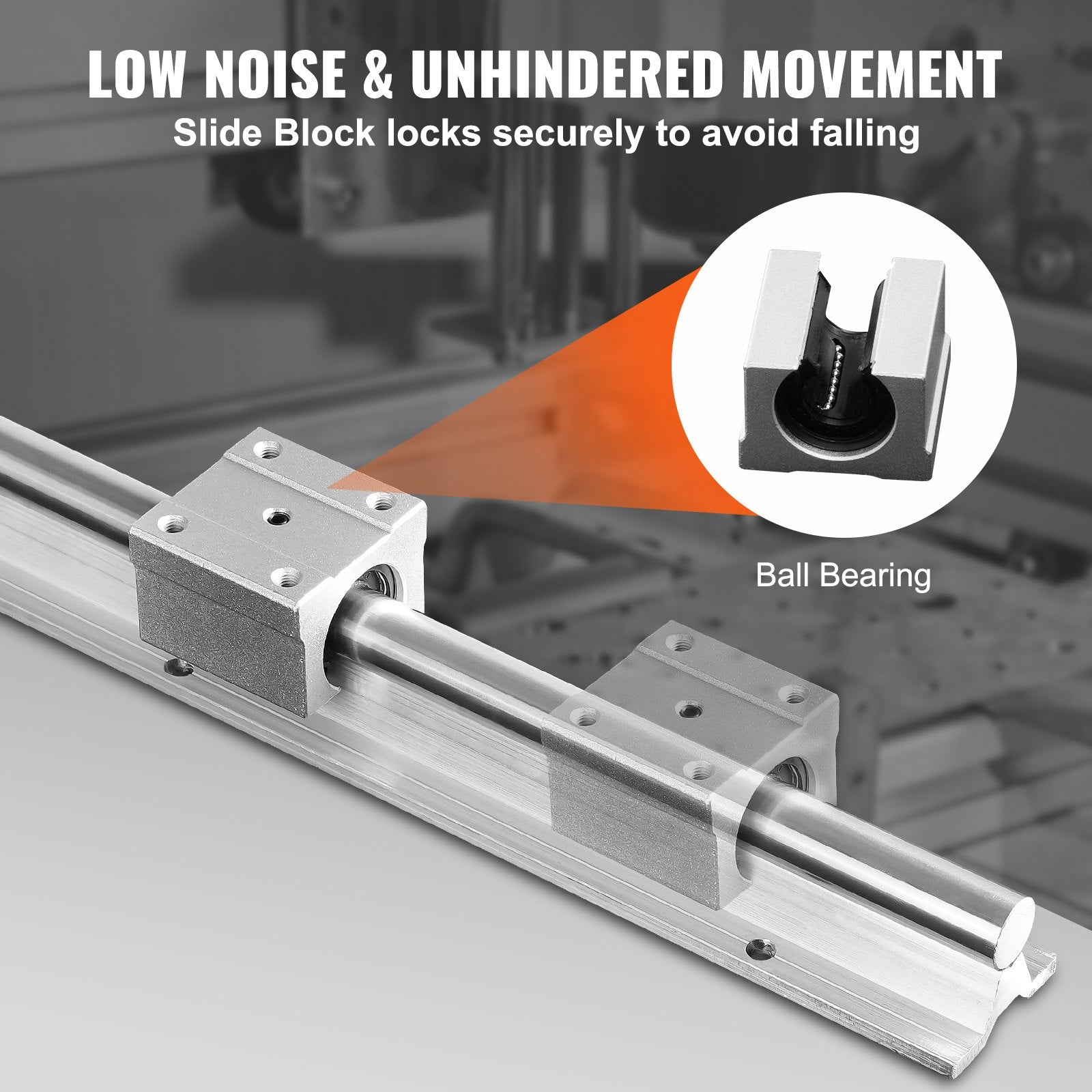 Linear Guide Rail Set, SBR20 1500mm, 2 PCS 59 in/1500 mm SBR20 Guide Rails and 4 PCS SBR20UU Slide Blocks, V952-ZXDGSBR20MM15WNLNV0