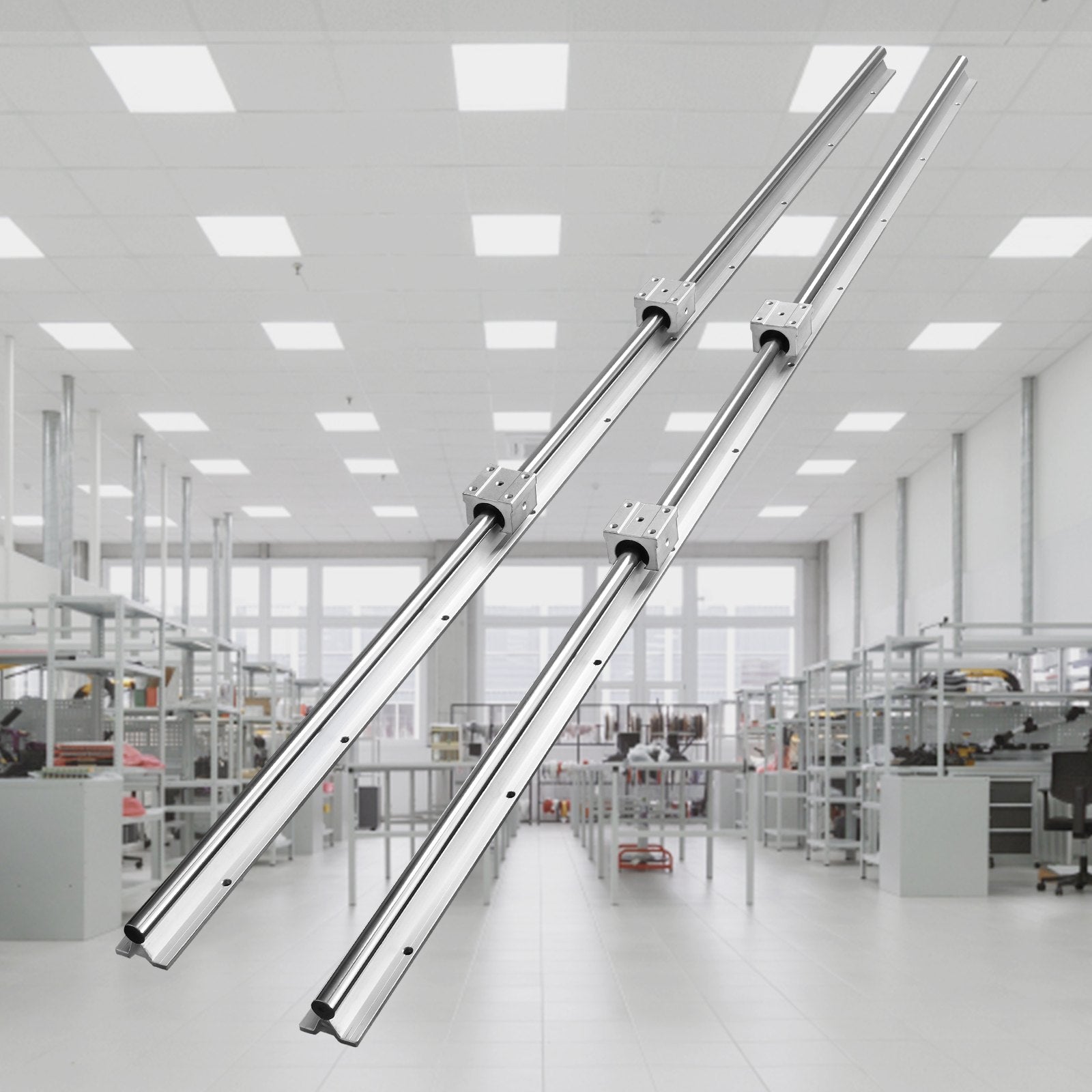 Linear Guide Rail Set, SBR20 1500mm, 2 PCS 59 in/1500 mm SBR20 Guide Rails and 4 PCS SBR20UU Slide Blocks, V952-ZXDGSBR20MM15WNLNV0