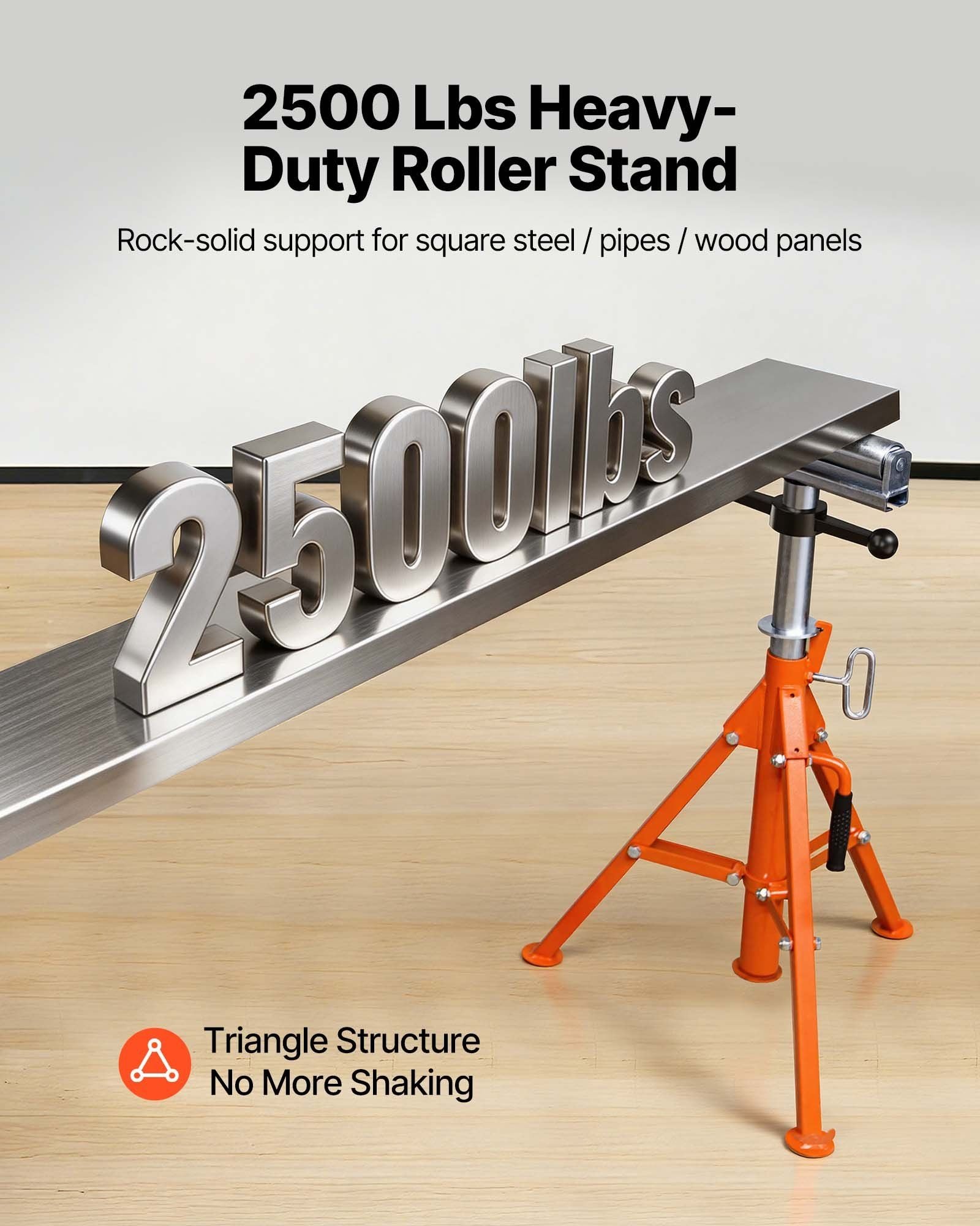 Roller Stand, Heavy Duty 1136 KG Load Capacity, 27.6"-52" Height Adjustable, 45# Steel Folding Roller Support V952-ZXGDZCZJ2852OPWP7V0