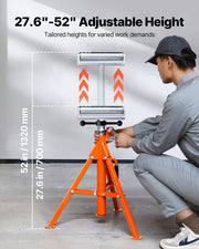 Roller Stand, Heavy Duty 1136 KG Load Capacity, 27.6"-52" Height Adjustable, 45# Steel Folding Roller Support V952-ZXGDZCZJ2852OPWP7V0