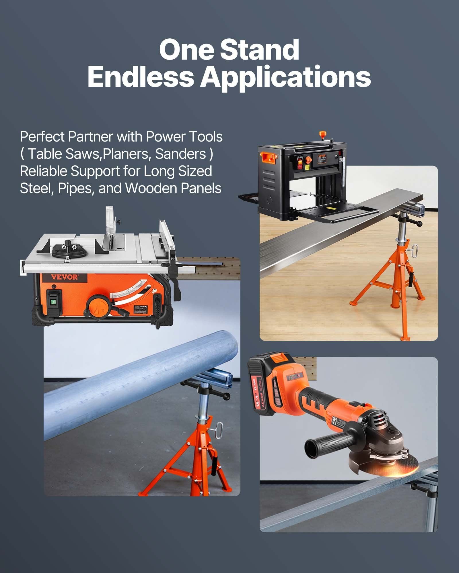 Roller Stand, Heavy Duty 1136 KG Load Capacity, 27.6"-52" Height Adjustable, 45# Steel Folding Roller Support V952-ZXGDZCZJ2852OPWP7V0