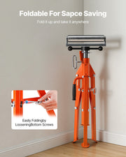 Roller Stand, Heavy Duty 1136 KG Load Capacity, 27.6"-52" Height Adjustable, 45# Steel Folding Roller Support V952-ZXGDZCZJ2852OPWP7V0