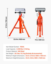 Roller Stand, Heavy Duty 1136 KG Load Capacity, 27.6"-52" Height Adjustable, 45# Steel Folding Roller Support V952-ZXGDZCZJ2852OPWP7V0