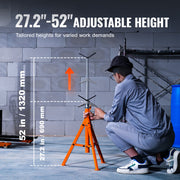 Pipe Stand, 2500LBS Heavy Duty Pipe Jack Stands, 27.2"-52" Height Adjustable V Head Pipe Stand, 45# Steel V952-ZXGDZCZJ2852R9DRBV0