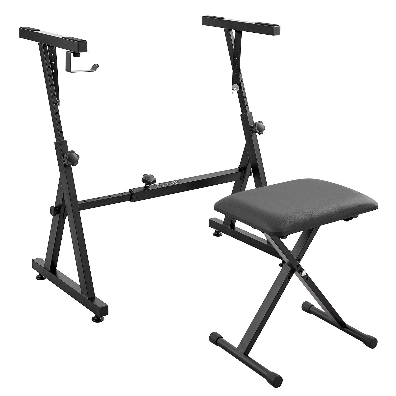 Piano Keyboard Stand and Bench Set, Z Style, Heavy-Duty Digital Piano Music Stand and Seat, 250 lbs Capacity V952-ZXGQJPZJDZZX1ZKY7V0