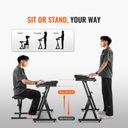 Piano Keyboard Stand and Bench Set, Z Style, Heavy-Duty Digital Piano Music Stand and Seat, 250 lbs Capacity V952-ZXGQJPZJDZZX1ZKY7V0